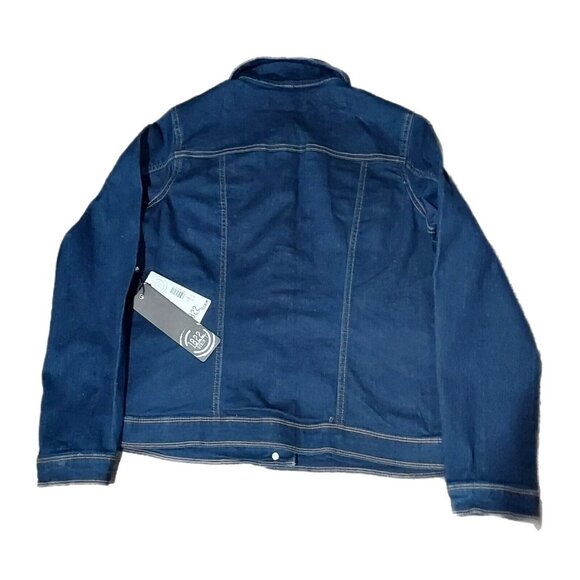 Denim Dark Blue Jean Jacket 1822 Heritage Button-Front Long Sleeve Cotton Size M - Picture 2 of 11